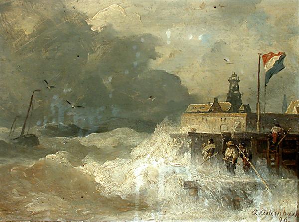 Andreas Achenbach Achenbach Sturm an der Kuste